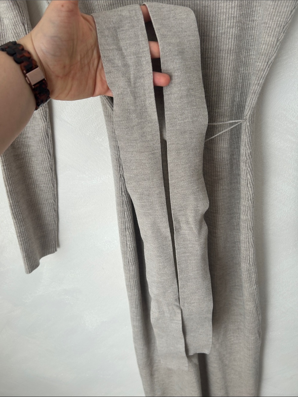 Babaton the group henley sweater dress knit bodycon belted merino sz M heathered - Picture 12 of 12